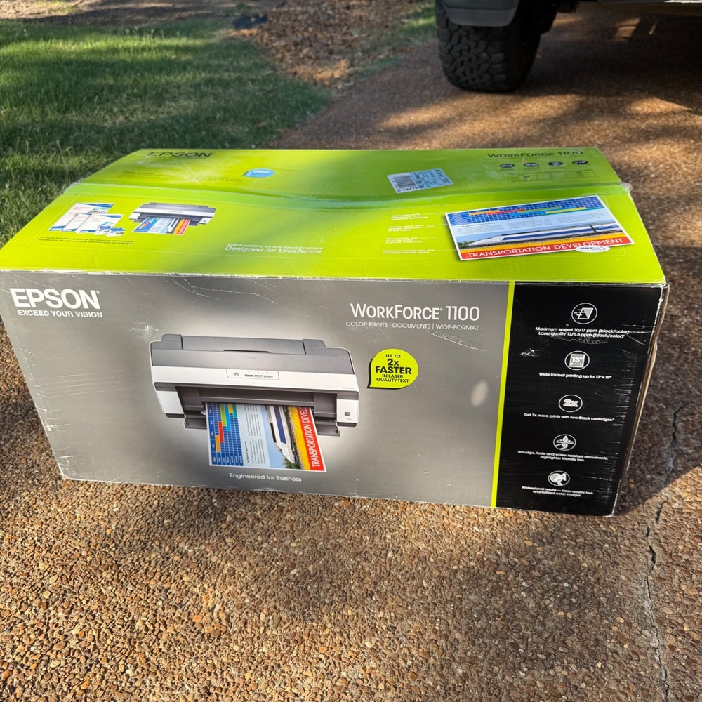 Epson WorkForce 1100 Wide Format Color Inkjet Printer 13x19 C11CA58201 New